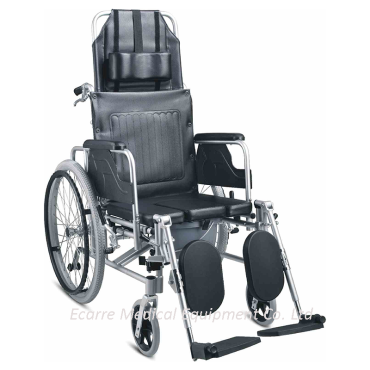 WR6954LGCU Aluminum Reclining Commode Wheelchair