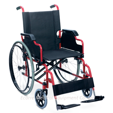 WR6909 Steel Wheelchair Powder Coated  Red