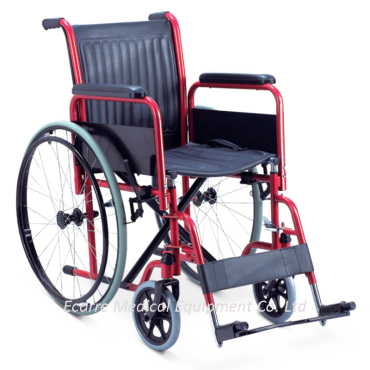 WR6903 Steel Wheelchair Powder Coated Red