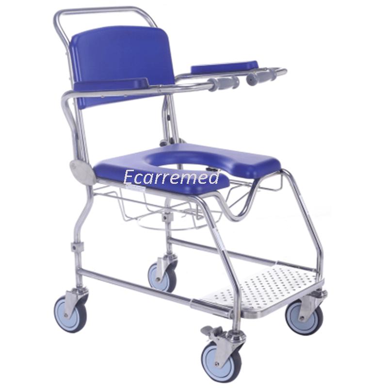 Stainless steel rehab shower commode chair