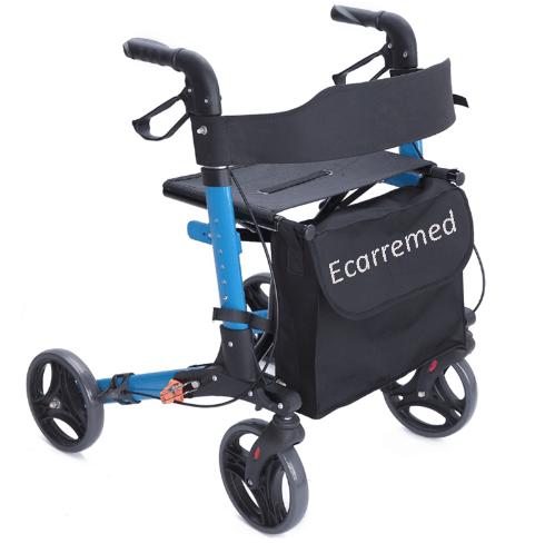 4 wheel rollator walker blue