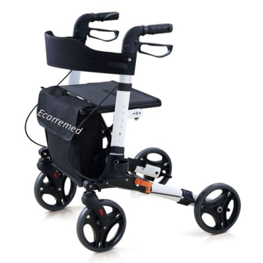 WR3825 White  Aluminum Folding Rollator 