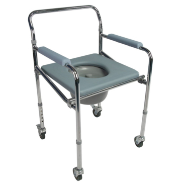 WR5896W Steel Folding Commode Chair |  Steel Commode Chair with Wheels